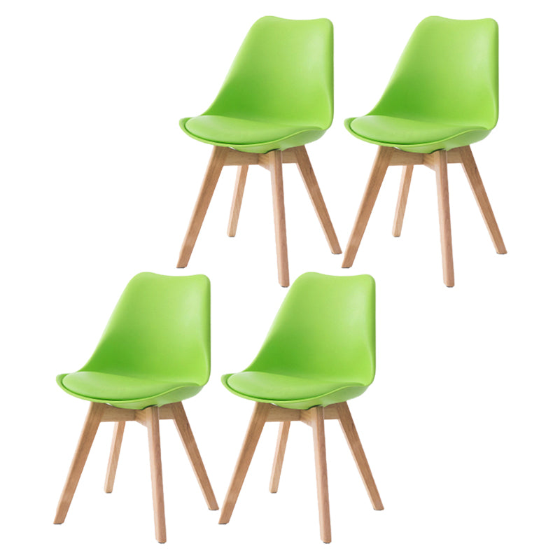 Silla lateral de Beech Parsons escandinavo de bossons Sillas de comedor de cuero (juego de 2)