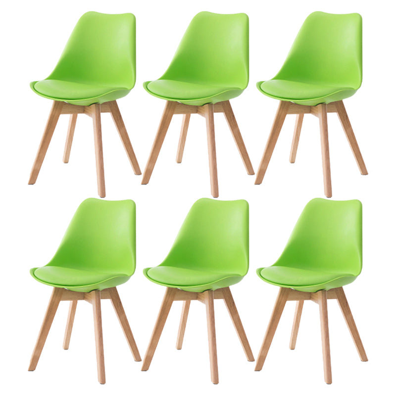 Silla lateral de Beech Parsons escandinavo de bossons Sillas de comedor de cuero (juego de 2)