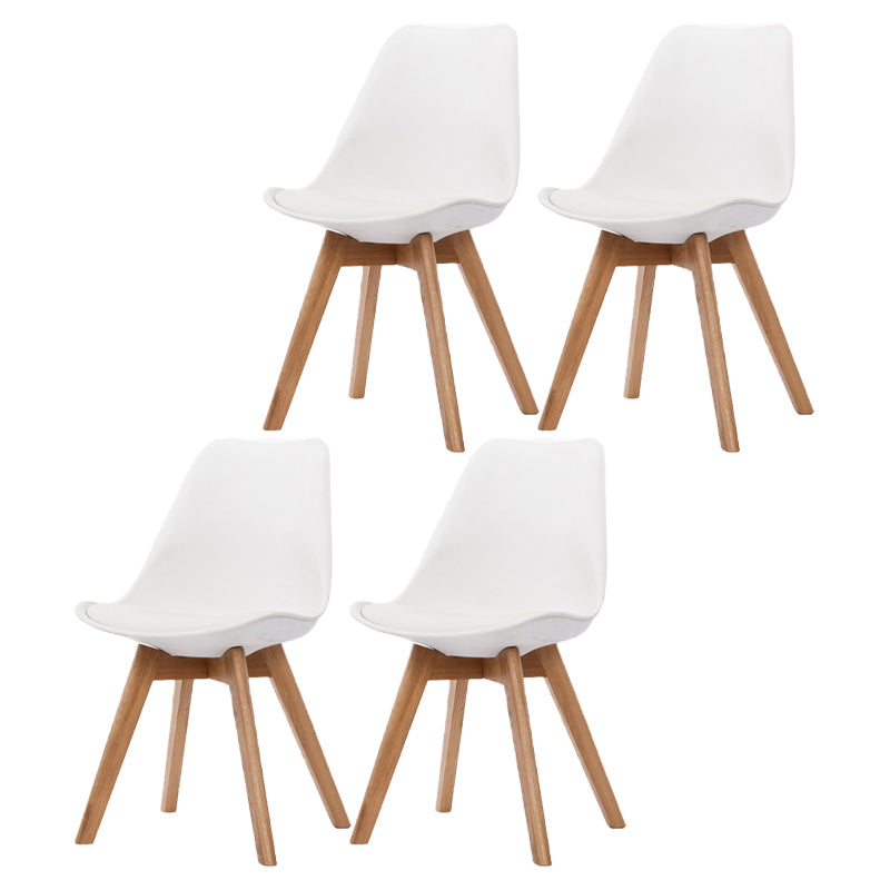Silla lateral de Beech Parsons escandinavo de bossons Sillas de comedor de cuero (juego de 2)