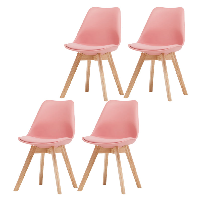Silla lateral de Beech Parsons escandinavo de bossons Sillas de comedor de cuero (juego de 2)
