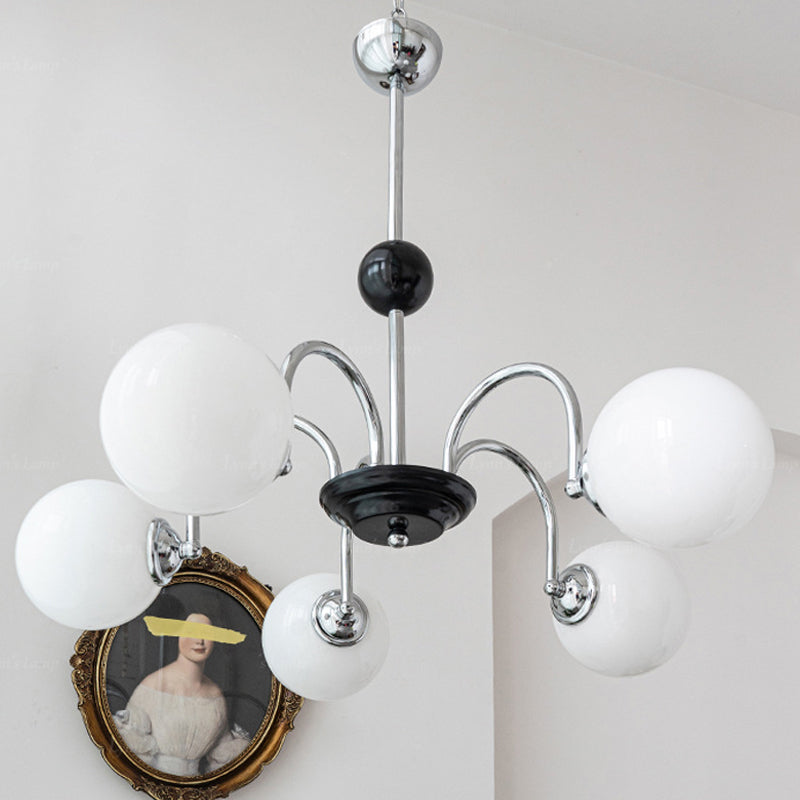 Contemporary Minimalism Hanging Pendant Light Glass Globe Chandelier for Living Room