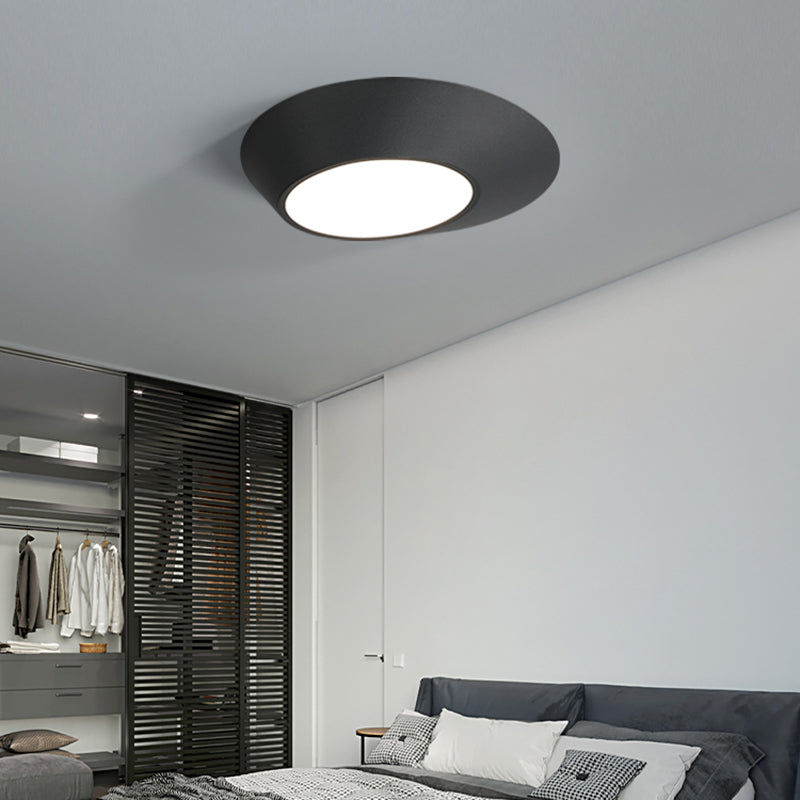 Modern Creative LED Ceiling Light Lacquered Aluminium Geometric Flush Mount with Acrylic Shade