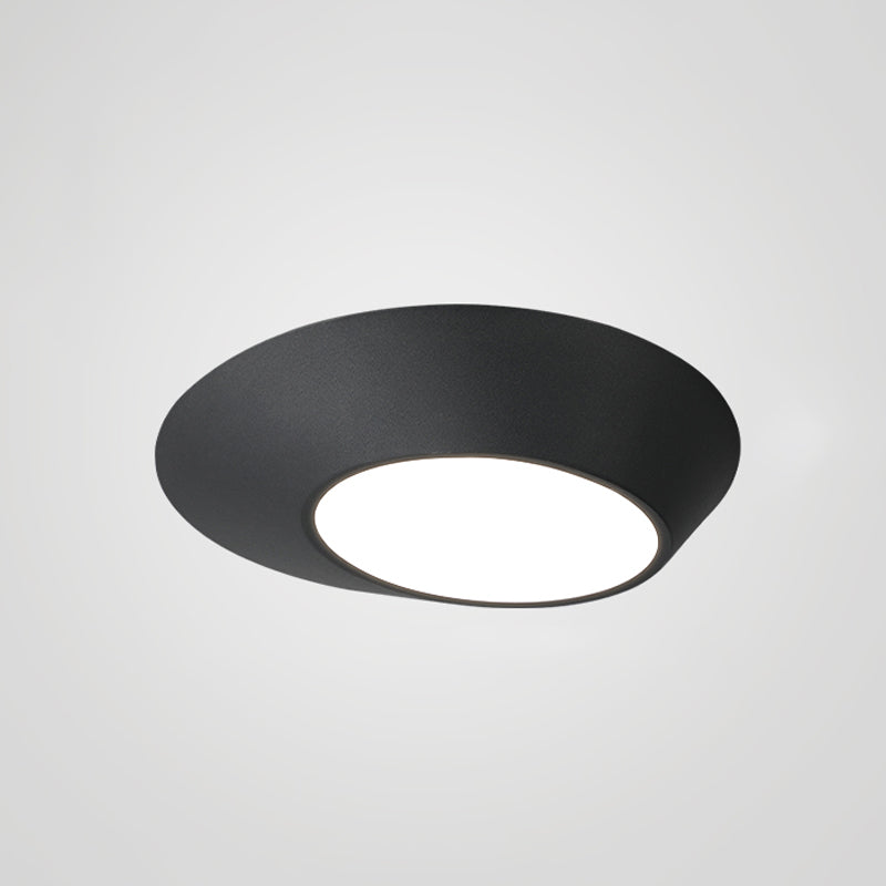 Modern Creative LED Ceiling Light Lacquered Aluminium Geometric Flush Mount with Acrylic Shade