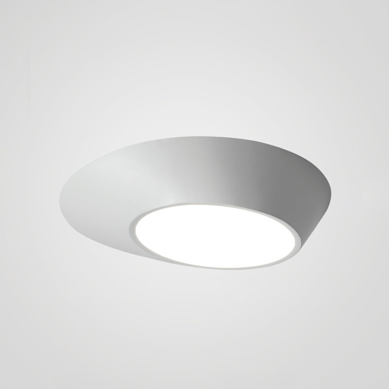 Modern Creative LED Ceiling Light Lacquered Aluminium Geometric Flush Mount with Acrylic Shade