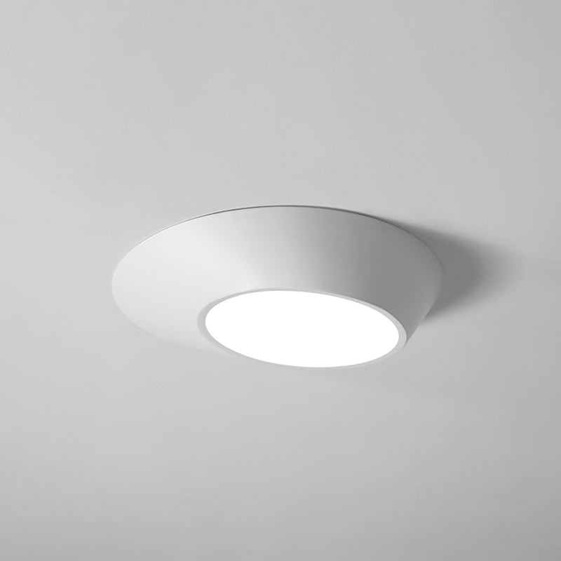 Lámpara de techo LED creativa moderna, montaje empotrado geométrico de aluminio lacado con pantalla acrílica