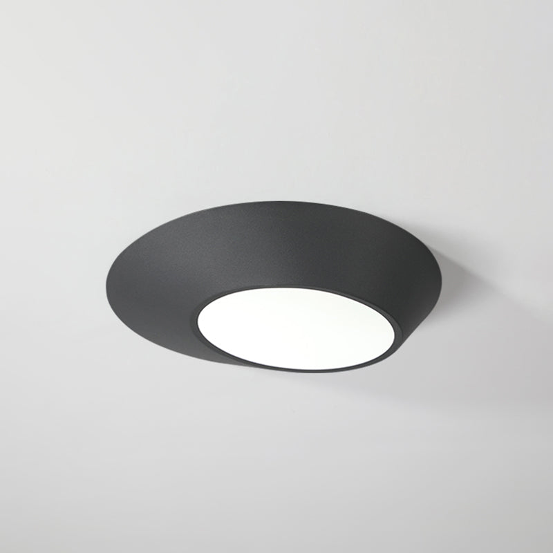Lámpara de techo LED creativa moderna, montaje empotrado geométrico de aluminio lacado con pantalla acrílica