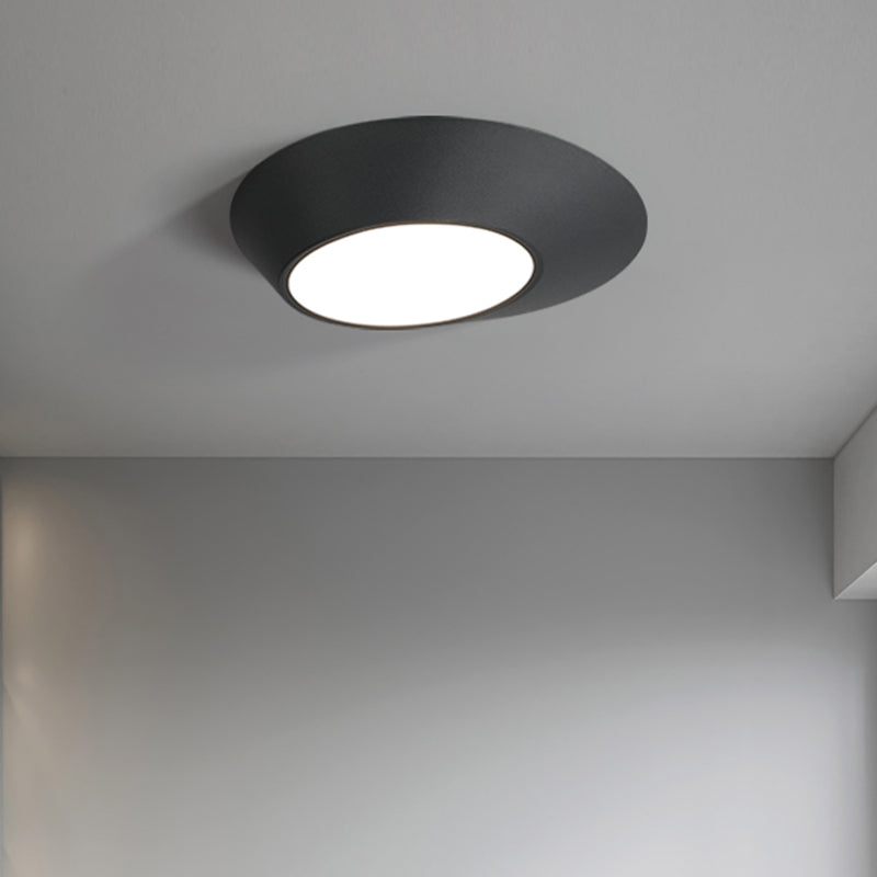 Lámpara de techo LED creativa moderna, montaje empotrado geométrico de aluminio lacado con pantalla acrílica