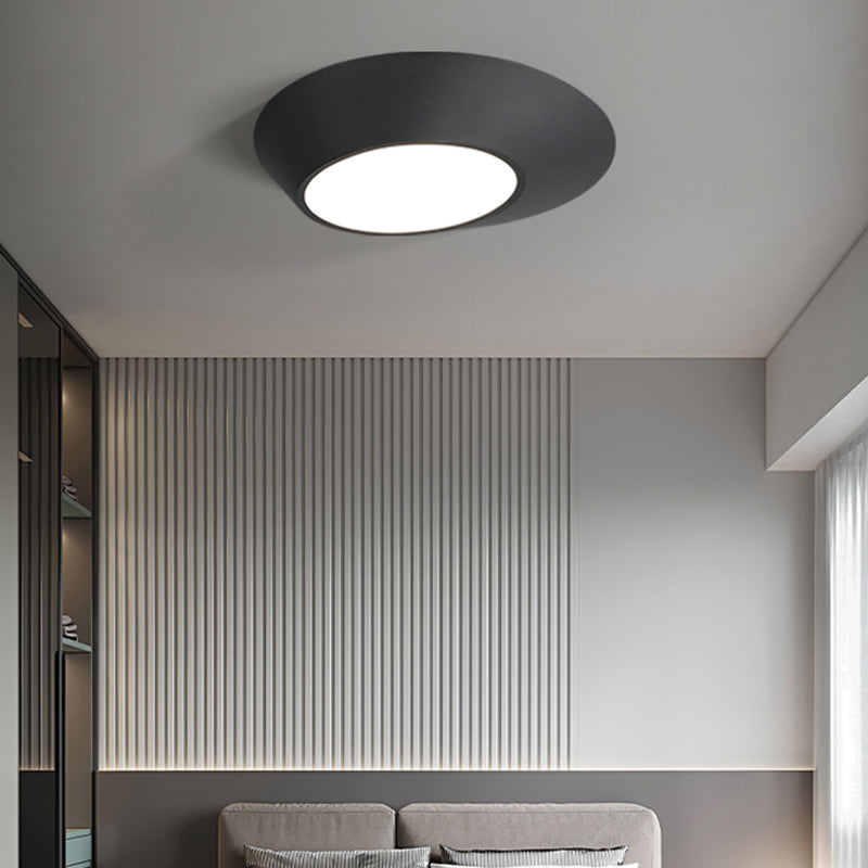 Lámpara de techo LED creativa moderna, montaje empotrado geométrico de aluminio lacado con pantalla acrílica