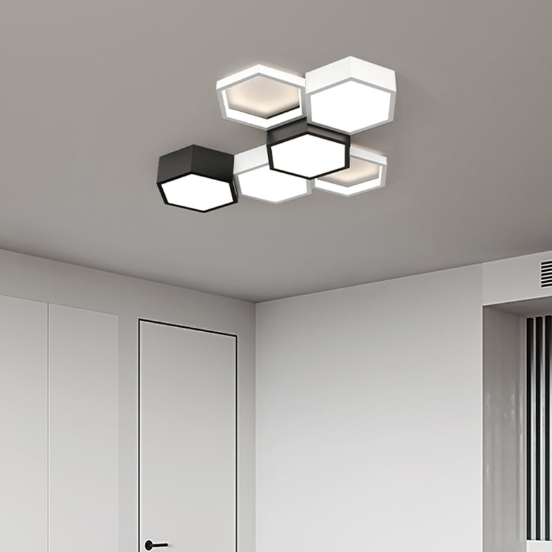 Soporte empotrado LED geométrico acrílico en luz de techo de aluminio esmerilado de estilo creativo moderno
