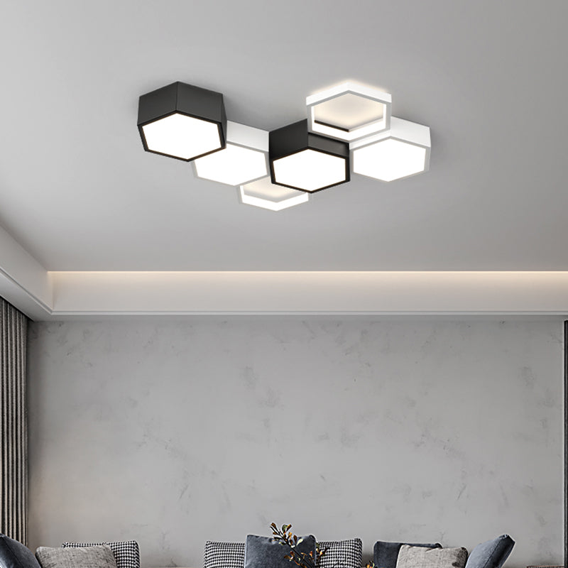 Soporte empotrado LED geométrico acrílico en luz de techo de aluminio esmerilado de estilo creativo moderno