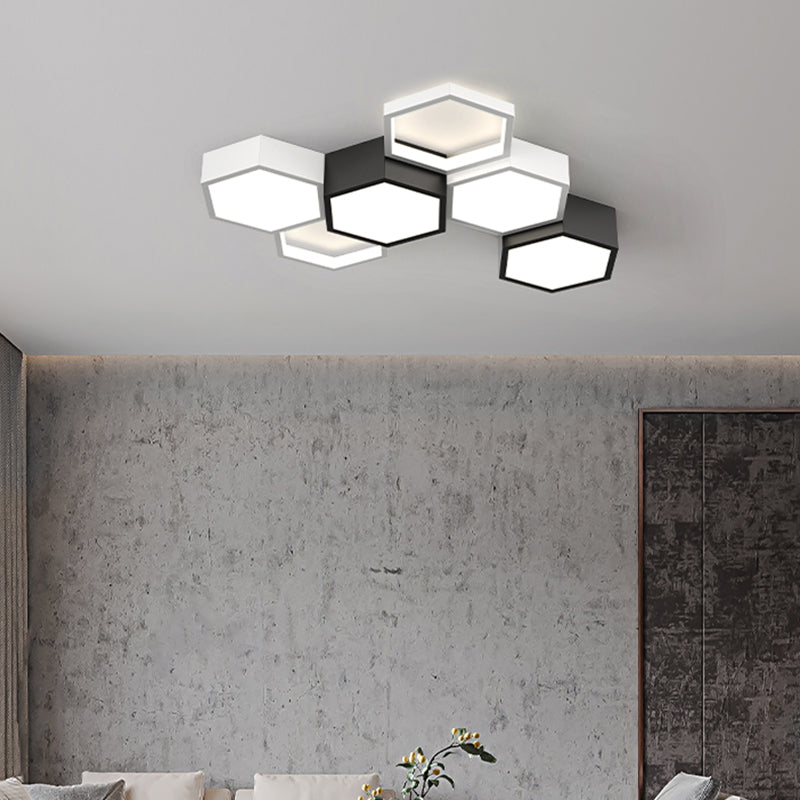 Soporte empotrado LED geométrico acrílico en luz de techo de aluminio esmerilado de estilo creativo moderno