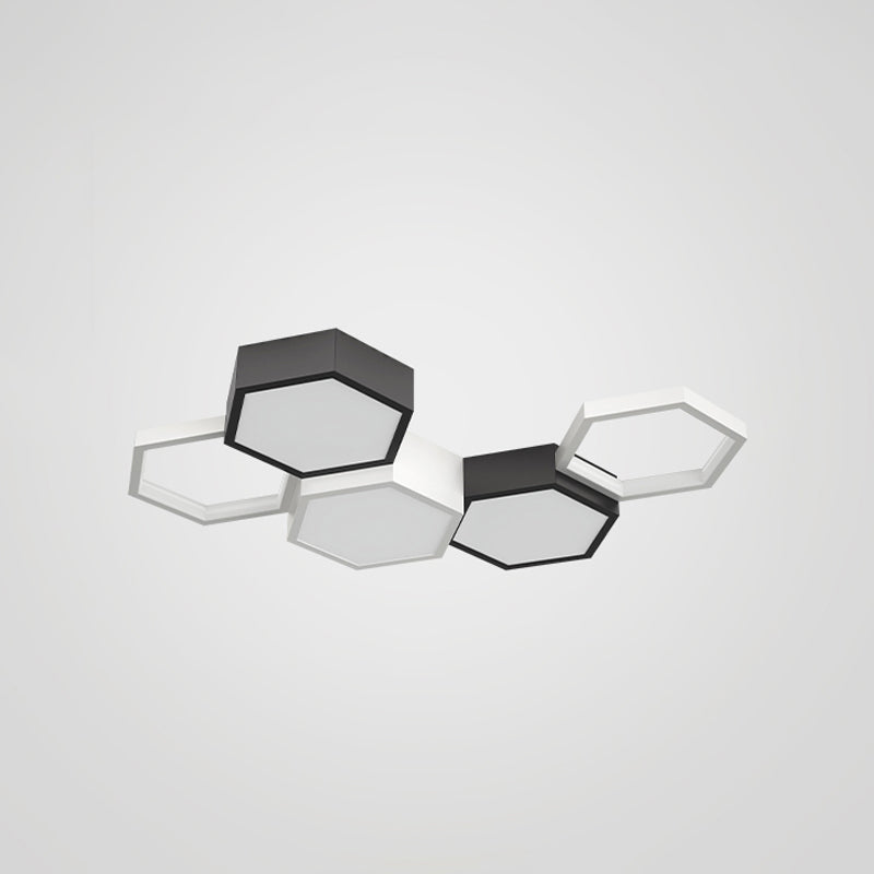 Soporte empotrado LED geométrico acrílico en luz de techo de aluminio esmerilado de estilo creativo moderno