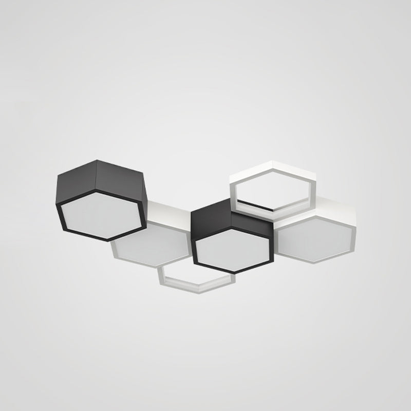 Soporte empotrado LED geométrico acrílico en luz de techo de aluminio esmerilado de estilo creativo moderno