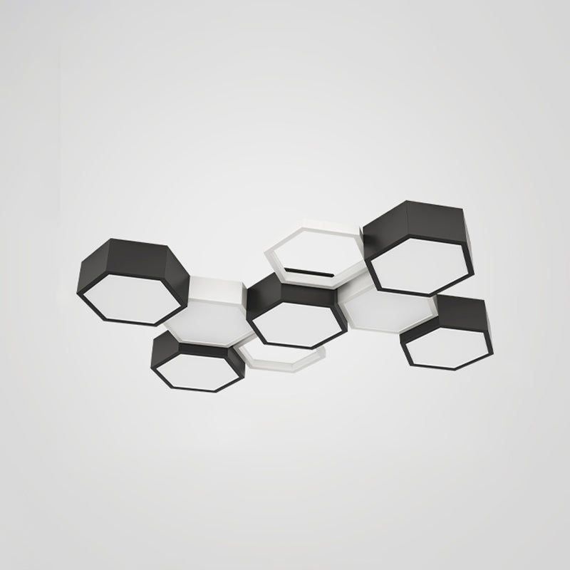 Soporte empotrado LED geométrico acrílico en luz de techo de aluminio esmerilado de estilo creativo moderno