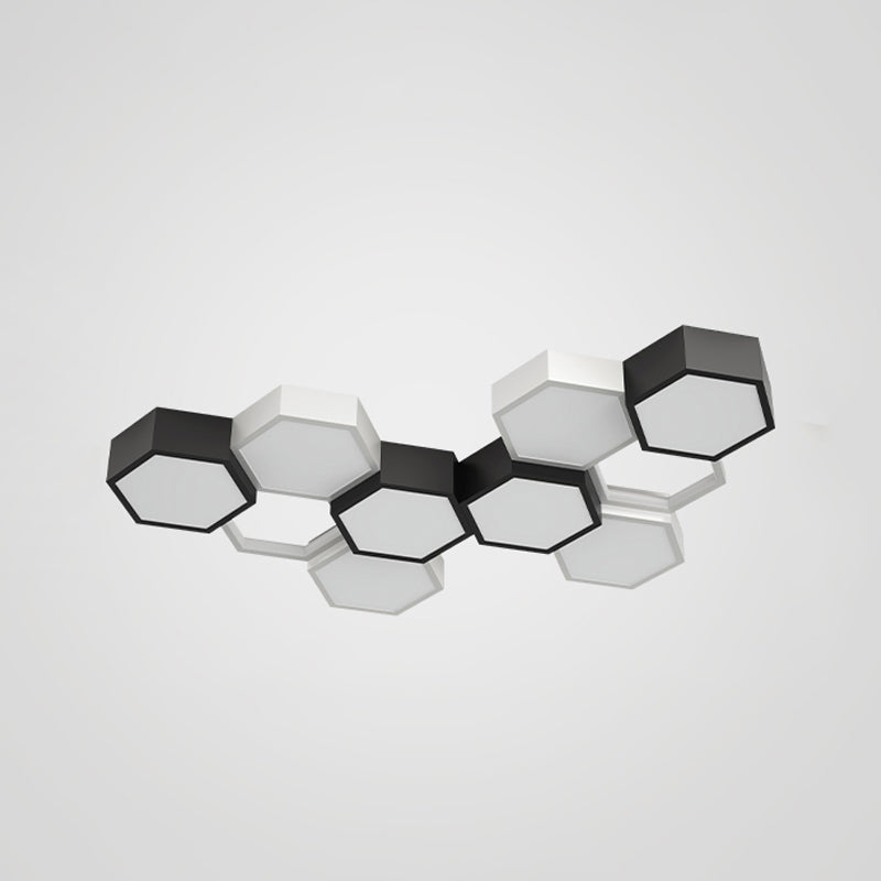 Soporte empotrado LED geométrico acrílico en luz de techo de aluminio esmerilado de estilo creativo moderno