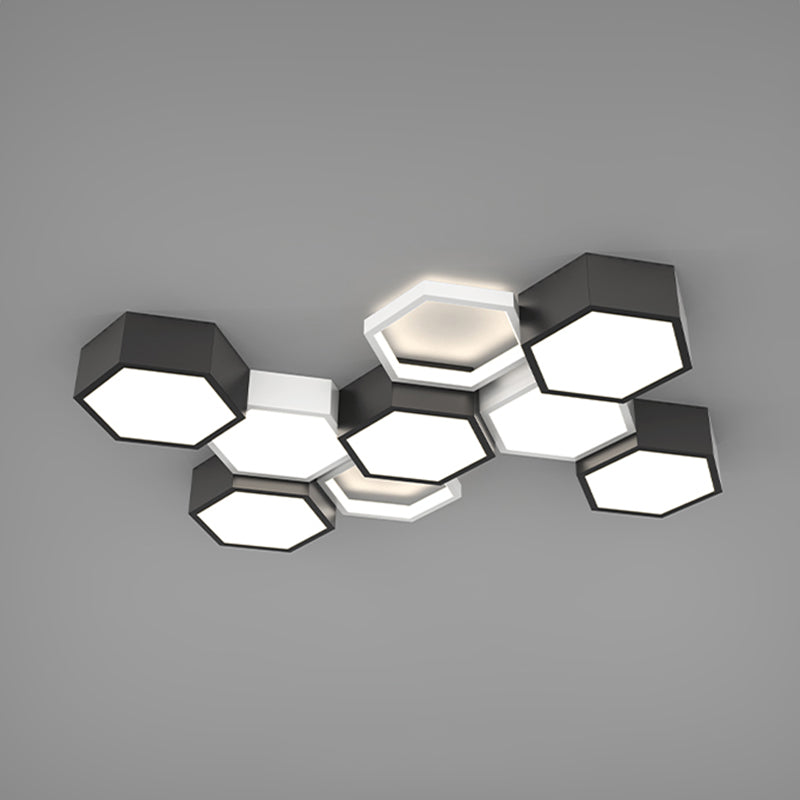 Soporte empotrado LED geométrico acrílico en luz de techo de aluminio esmerilado de estilo creativo moderno