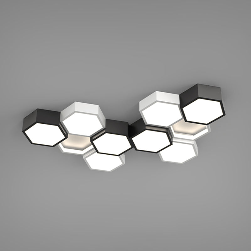 Soporte empotrado LED geométrico acrílico en luz de techo de aluminio esmerilado de estilo creativo moderno