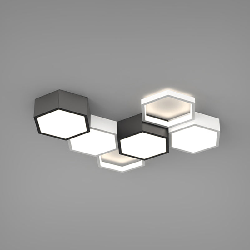 Soporte empotrado LED geométrico acrílico en luz de techo de aluminio esmerilado de estilo creativo moderno
