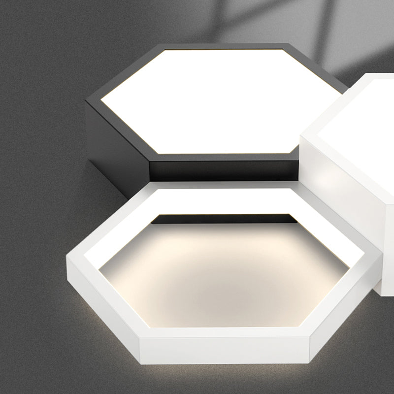 Soporte empotrado LED geométrico acrílico en luz de techo de aluminio esmerilado de estilo creativo moderno