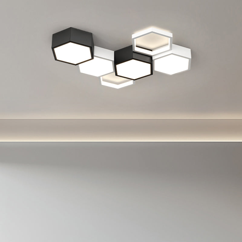 Soporte empotrado LED geométrico acrílico en luz de techo de aluminio esmerilado de estilo creativo moderno