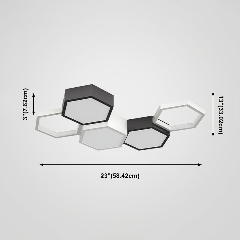 Soporte empotrado LED geométrico acrílico en luz de techo de aluminio esmerilado de estilo creativo moderno