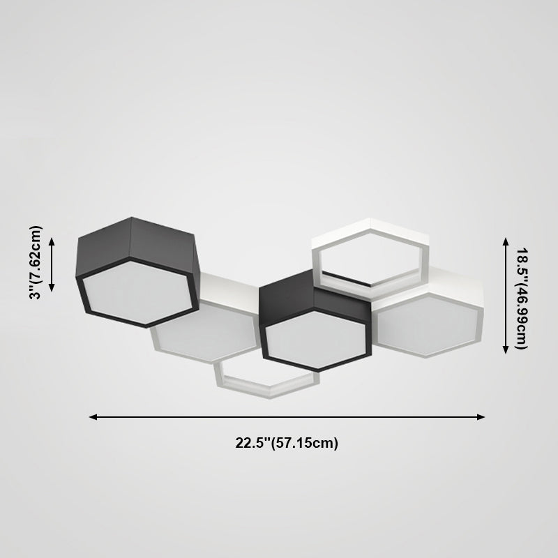 Soporte empotrado LED geométrico acrílico en luz de techo de aluminio esmerilado de estilo creativo moderno