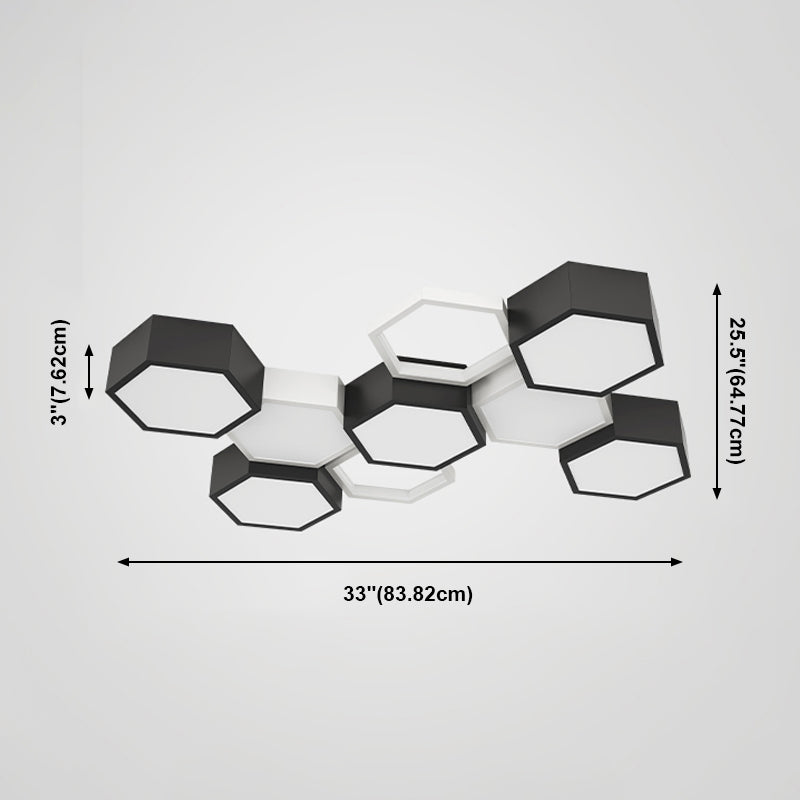 Soporte empotrado LED geométrico acrílico en luz de techo de aluminio esmerilado de estilo creativo moderno