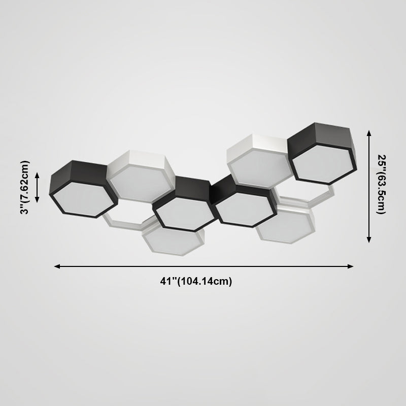 Soporte empotrado LED geométrico acrílico en luz de techo de aluminio esmerilado de estilo creativo moderno