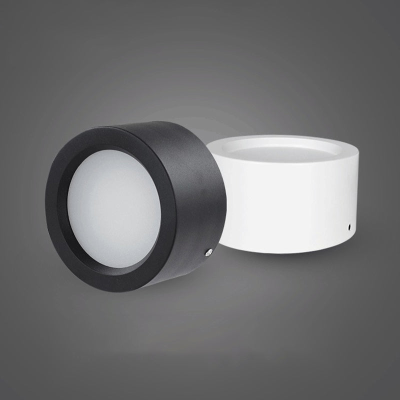 Plafonnier LED de forme cylindrique en fer moderne, 1 lumière, montage encastré pour couloir d'allée