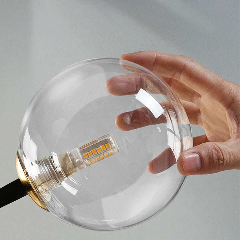 Estilo moderno de forma esférica luces de isla vidrio 9 Ideas de iluminación de la isla de la luz en negro