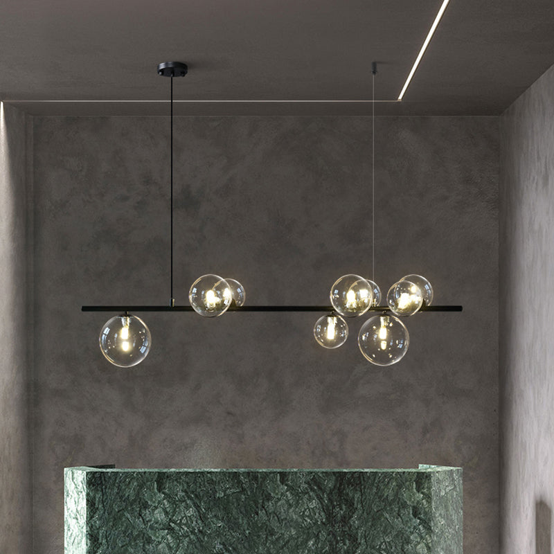 Estilo moderno de forma esférica luces de isla vidrio 9 Ideas de iluminación de la isla de la luz en negro