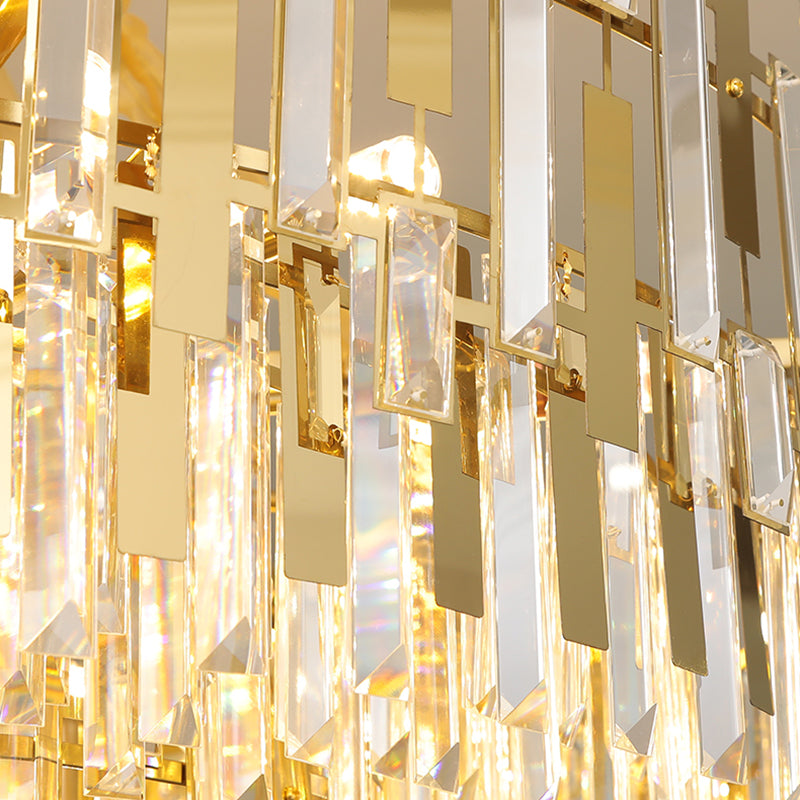 Geometria in stile contemporaneo forma isola luci di cristallo isola illuminazione in oro