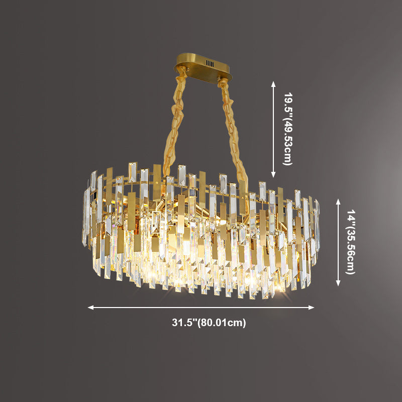 Contemporary Style Geometry Shape Island Lights Crystal Island Lighting in Gold