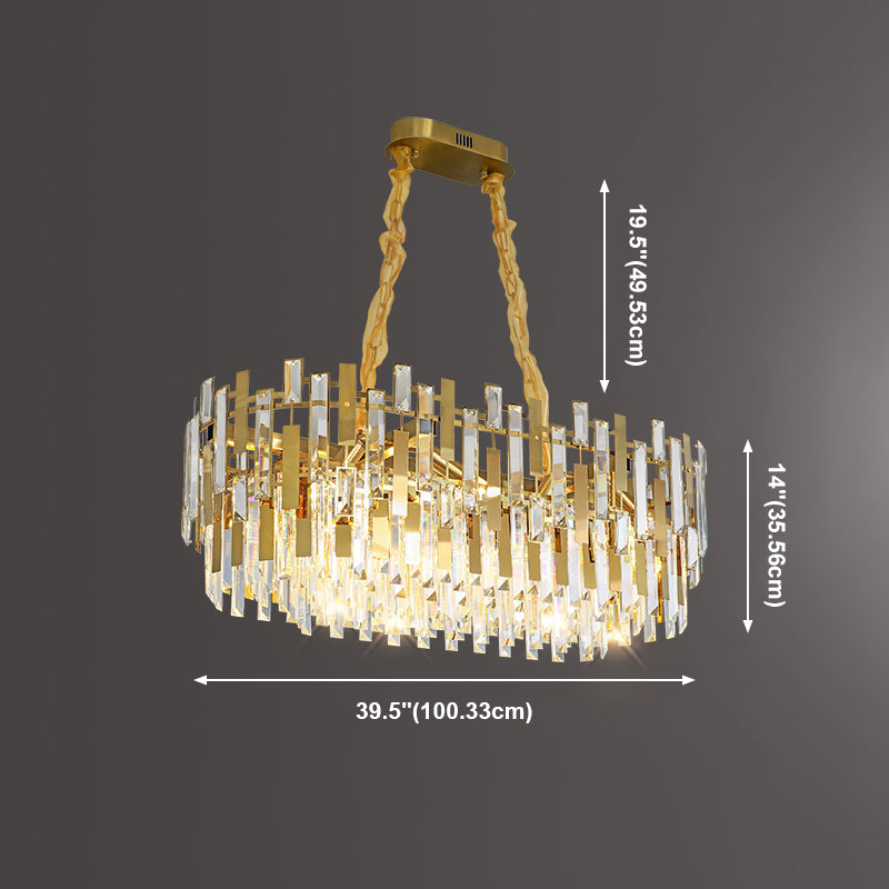 Geometria in stile contemporaneo forma isola luci di cristallo isola illuminazione in oro