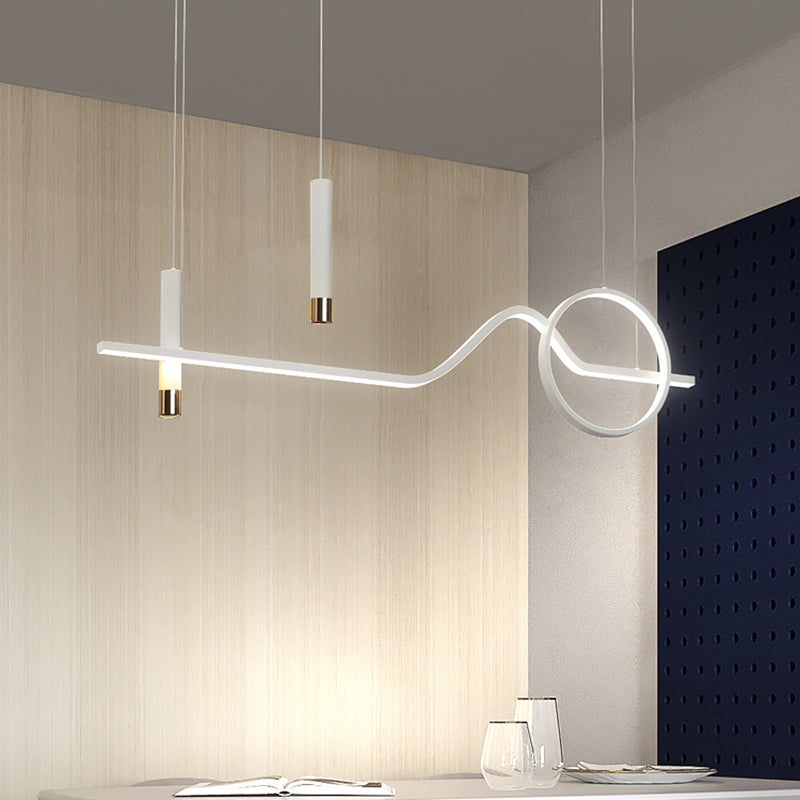 Contemporary Geometric Island Lighting Metal 4 Light Island Light Fixture