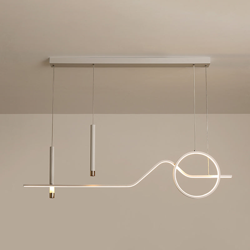 Contemporary Geometric Island Lighting Metal 4 Light Island Light Fixture