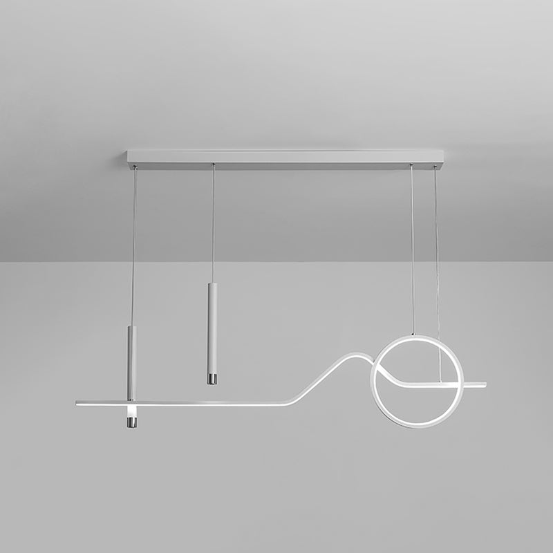 Contemporary Geometric Island Lighting Metal 4 Light Island Light Fixture