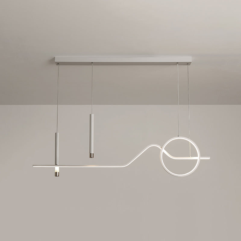 Contemporary Geometric Island Lighting Metal 4 Light Island Light Fixture