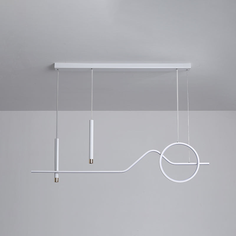 Contemporary Geometric Island Lighting Metal 4 Light Island Light Fixture