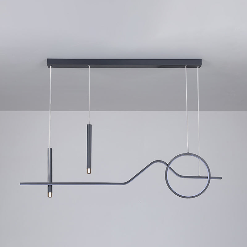 Contemporary Geometric Island Lighting Metal 4 Light Island Light Fixture