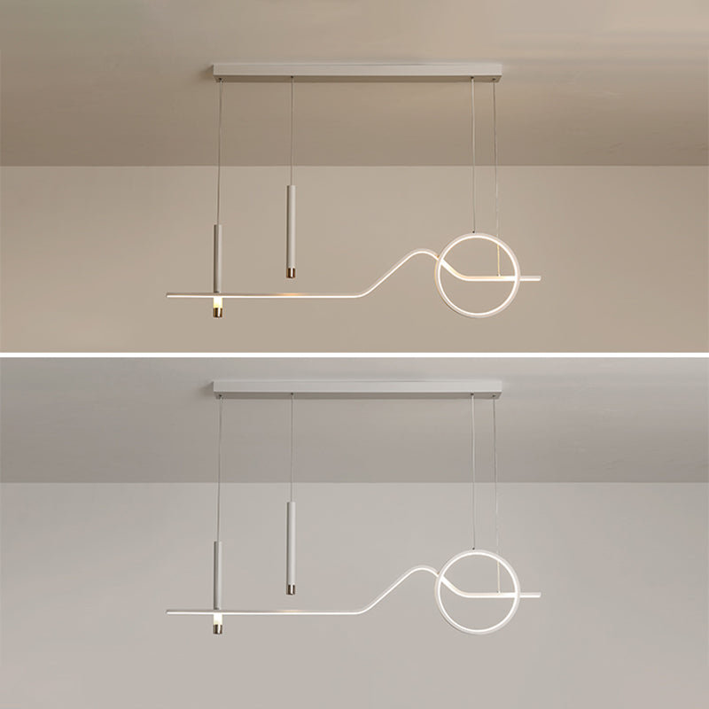 Contemporary Geometric Island Lighting Metal 4 Light Island Light Fixture