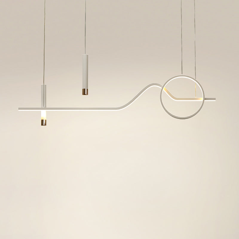 Contemporary Geometric Island Lighting Metal 4 Light Island Light Fixture