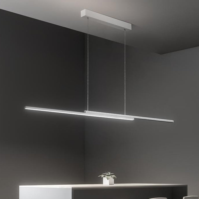 2 Light Linear Island Lighting Contemporary Metal Island Light Fixture