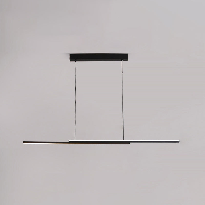 2 Light Linear Island Lighting Contemporary Metal Island Light Fixture