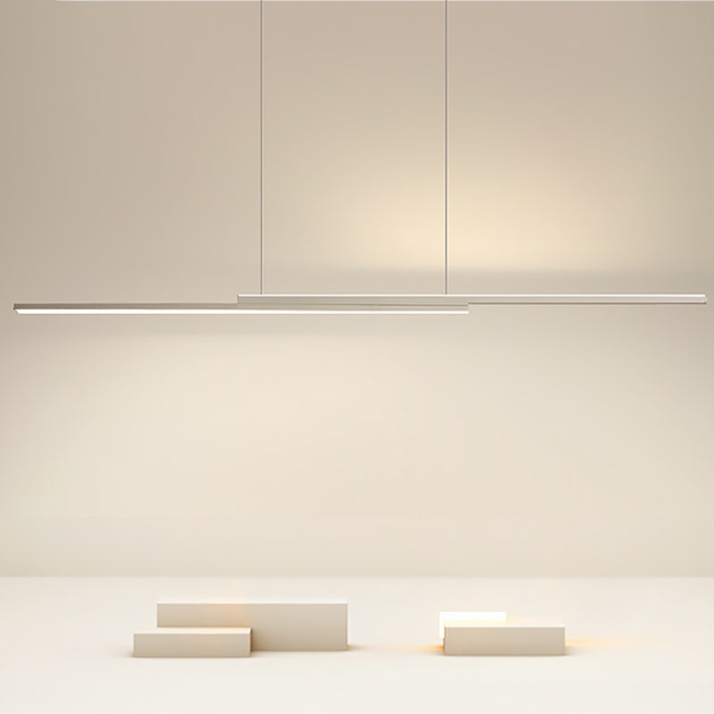 2 Light Linear Island Lighting Contemporary Metal Island Light Fixture