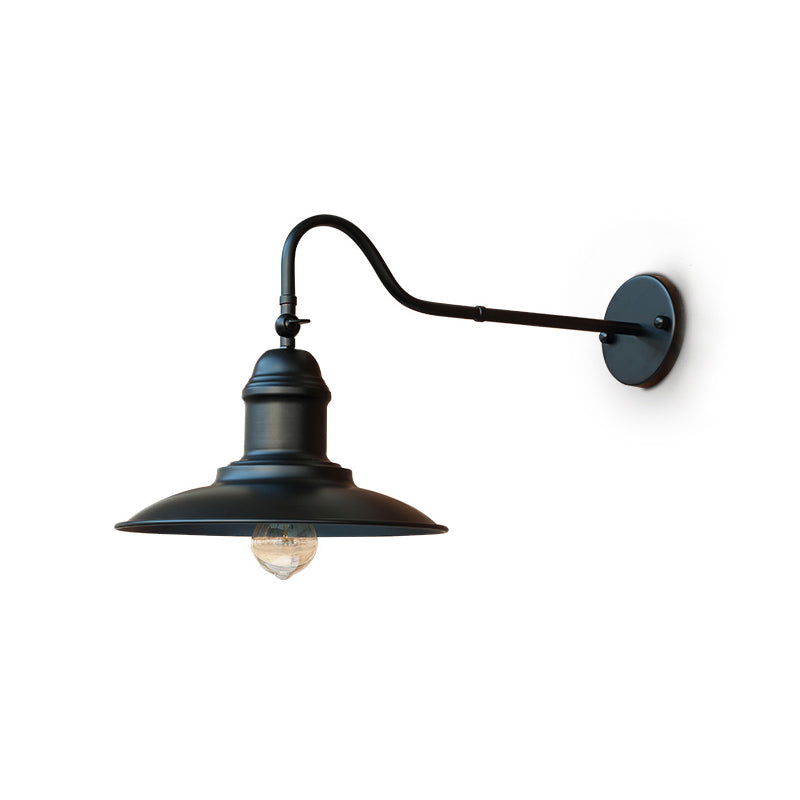 Lumo da parete in metallo sfumatura a parete industriale a parete singola lampada montata