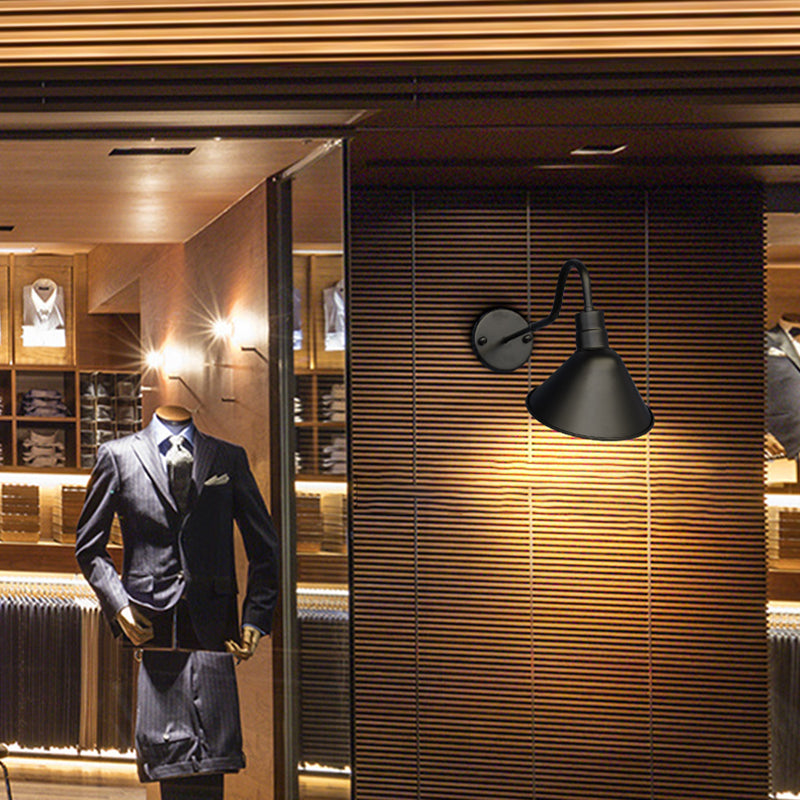 Lumo da parete in metallo sfumatura a parete industriale a parete singola lampada montata