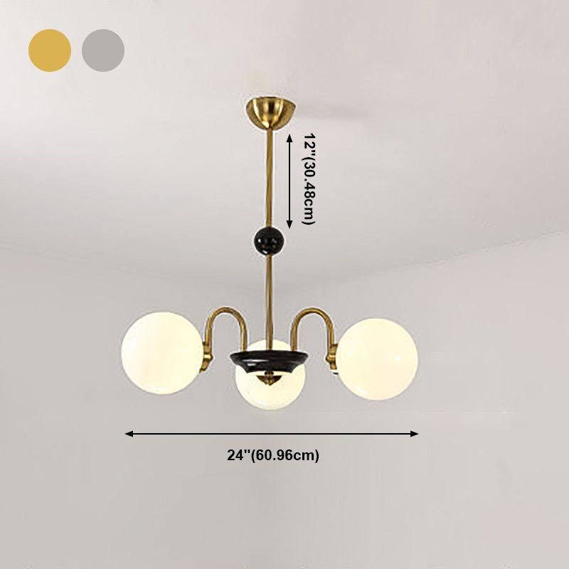Modern Simple Pendant Light Globe Glass Chandelier for Dining Room