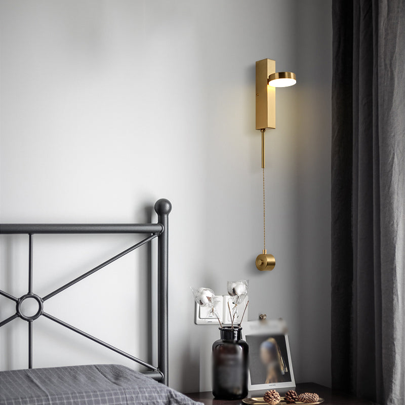 Metall Geometrische LED -Wandmontagelampe moderner Stil 1 leichte Leuchtenleuchten in Gold
