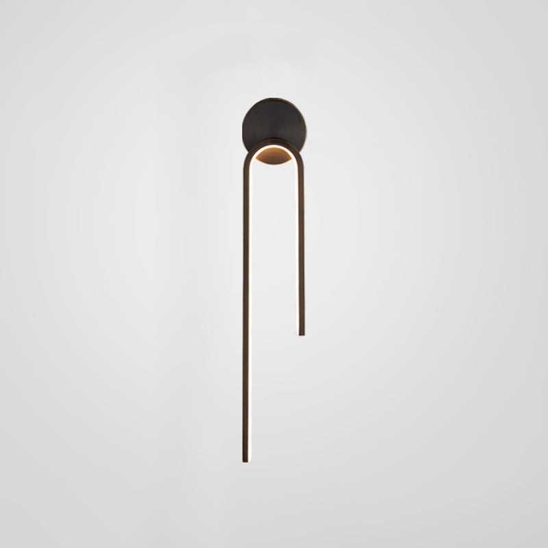 Metall Geometrische LED -Wandmontaglampe Moderne Stil 1 Leichte Leuchtenleuchten in Schwarz